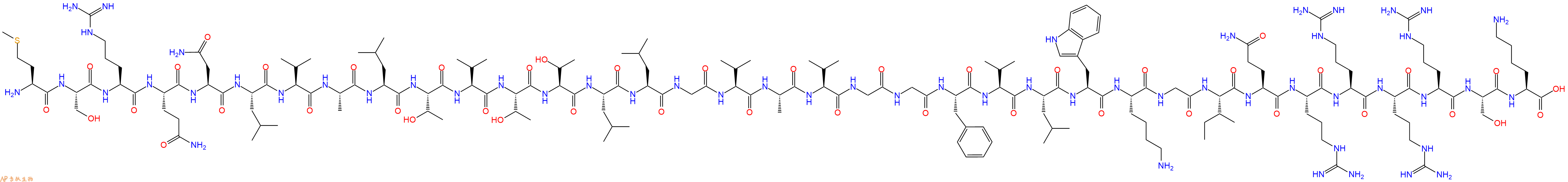 专肽生物产品H2N-Met-Ser-Arg-Gln-Asn-Leu-Val-Ala-Leu-Thr-Val-Thr-Thr-Leu-Leu-Gly-Val-Ala-Val-Gly-Gly-Phe-Val-Leu-Trp-Lys-Gly-Ile-Gln-Arg-Arg-Arg-Arg-Ser-Lys-OH