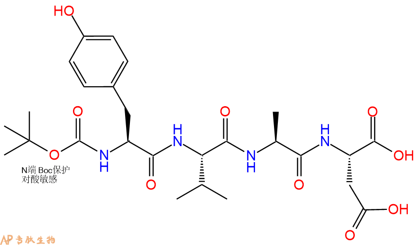 专肽生物产品Boc-Tyr-Val-Ala-Asp-OH