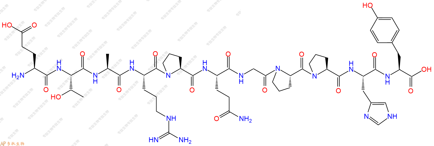 专肽生物产品H2N-Glu-Thr-Ala-Arg-Pro-Gln-Gly-Pro-Pro-His-Tyr-OH