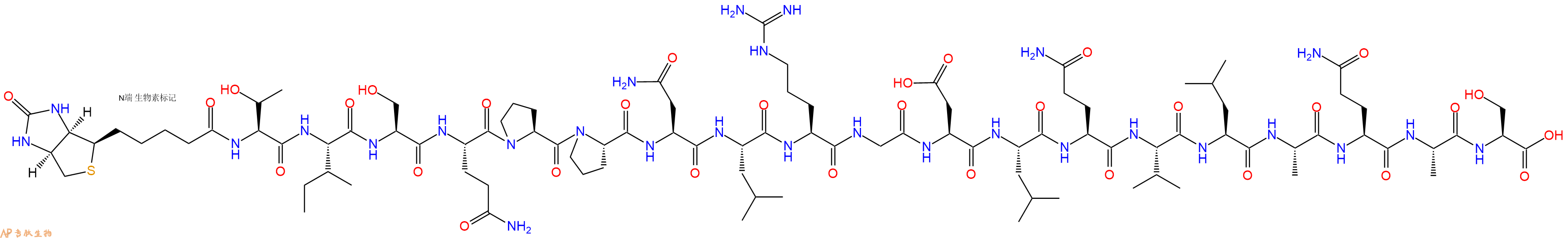 专肽生物产品Biotinyl-Thr-Ile-Ser-Gln-Pro-Pro-Asn-Leu-Arg-Gly-Asp-Leu-Gln-Val-Leu-Ala-Gln-Ala-Ser-OH