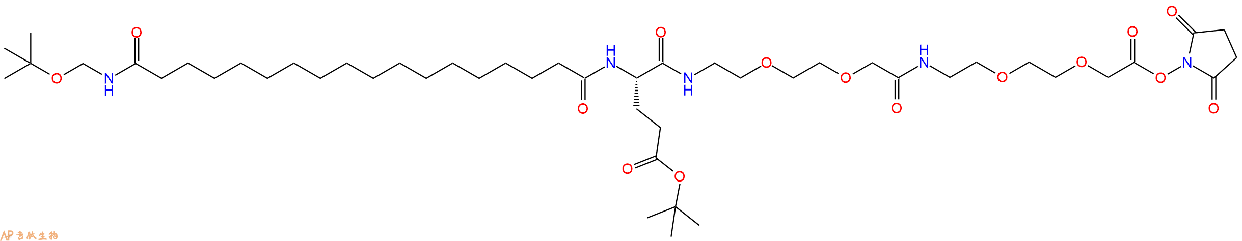 专肽生物产品OtBu-C18-Glu(OtBu)-AEEA-AEEA-NHS、tBuO-Ste-Glu(OtBu)-AEEA-AEEA-OSU1118767-15-9