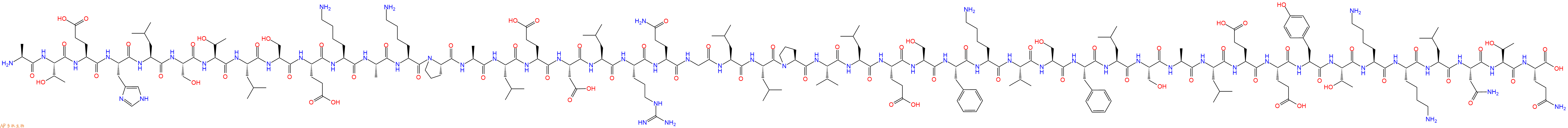 专肽生物产品H2N-Ala-Thr-Glu-His-Leu-Ser-Thr-Leu-Ser-Glu-Lys-Ala-Lys-Pro-Ala-Leu-Glu-Asp-Leu-Arg-Gln-Gly-Leu-Leu-Pro-Val-Leu-Glu-Ser-Phe-Lys-Val-Ser-Phe-Leu-Ser-Ala-Leu-Glu-Glu-Tyr-Thr-Lys-Lys-Leu-Asn-Thr-Gln-OH