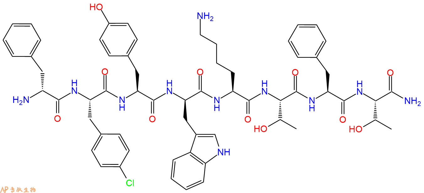 专肽生物产品L-Threoninamide,D-phenylalanyl-4-chloro-L-phenylalanyl-L-tyrosyl-D-tryptophyl-L-lysyl-L-threonyl-L-phenylalanyl-(9CI)150155-66-1