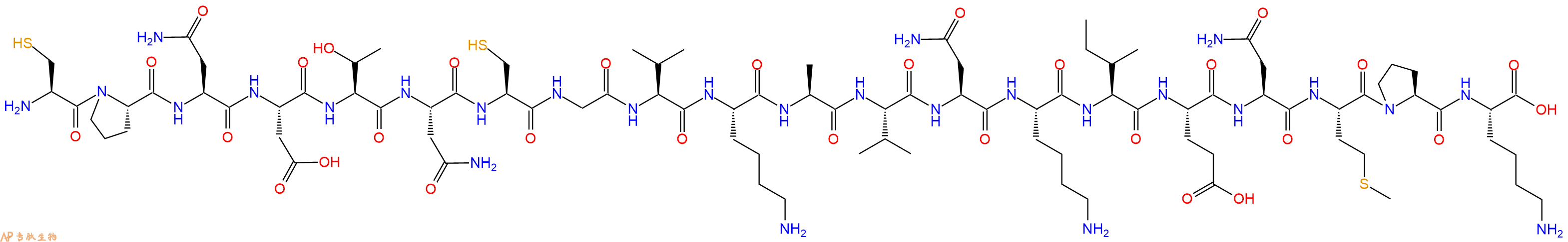专肽生物产品H2N-Cys-Pro-Asn-Asp-Thr-Asn-Cys-Gly-Val-Lys-Ala-Val-Asn-Lys-Ile-Glu-Asn-Met-Pro-Lys-OH