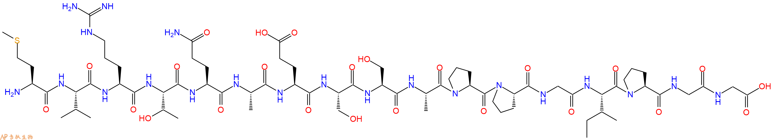 专肽生物产品H2N-Met-Val-Arg-Thr-Gln-Ala-Glu-Ser-Ser-Ala-Pro-Pro-Gly-Ile-Pro-Gly-Gly-OH