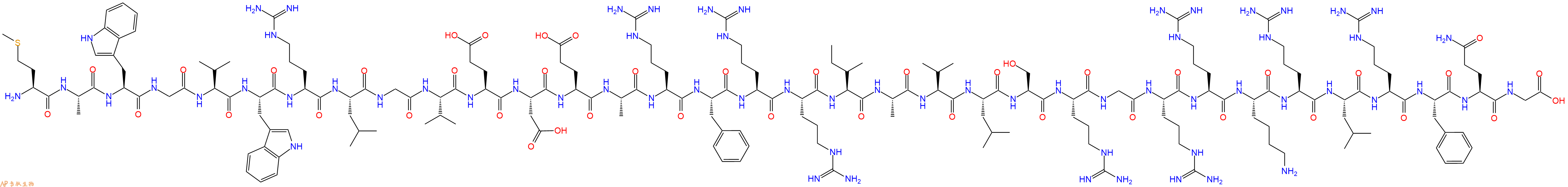 专肽生物产品H2N-Met-Ala-Trp-Gly-Val-Trp-Arg-Leu-Gly-Val-Glu-Asp-Glu-Ala-Arg-Phe-Arg-Arg-Ile-Ala-Val-Leu-Ser-Arg-Gly-Arg-Arg-Lys-Arg-Leu-Arg-Phe-Gln-Gly-OH