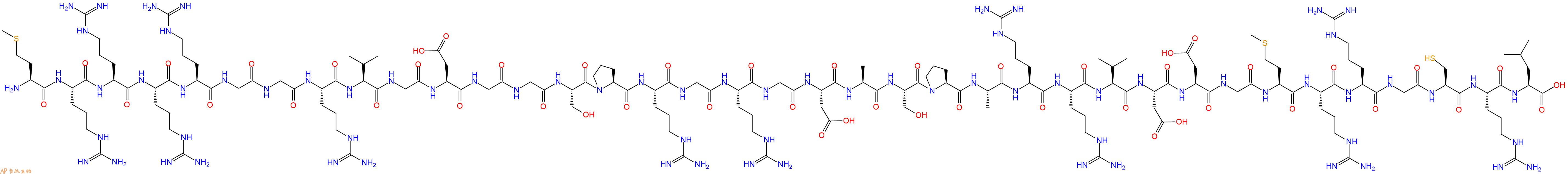 专肽生物产品H2N-Met-Arg-Arg-Arg-Arg-Gly-Gly-Arg-Val-Gly-Asp-Gly-Gly-Ser-Pro-Arg-Gly-Arg-Gly-Asp-Ala-Ser-Pro-Ala-Arg-Arg-Val-Asp-Asp-Gly-Met-Arg-Arg-Gly-Cys-Arg-Leu-OH
