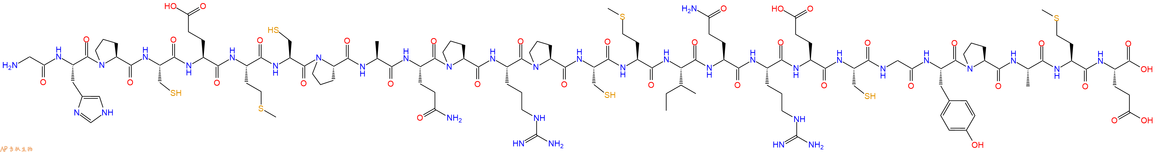 专肽生物产品H2N-Gly-His-Pro-Cys-Glu-Met-Cys-Pro-Ala-Gln-Pro-Arg-Pro-Cys-Met-Ile-Gln-Arg-Glu-Cys-Gly-Tyr-Pro-Ala-Met-Glu-OH