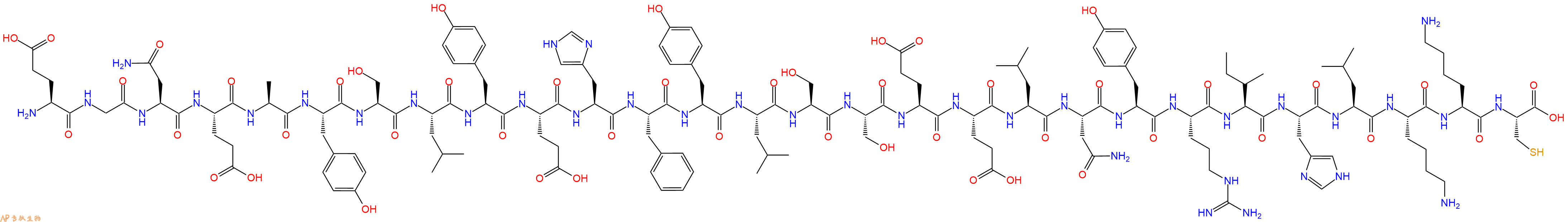 专肽生物产品H2N-Glu-Gly-Asn-Glu-Ala-Tyr-Ser-Leu-Tyr-Glu-His-Phe-Tyr-Leu-Ser-Ser-Glu-Glu-Leu-Asn-Tyr-Arg-Ile-His-Leu-Lys-Lys-Cys-OH