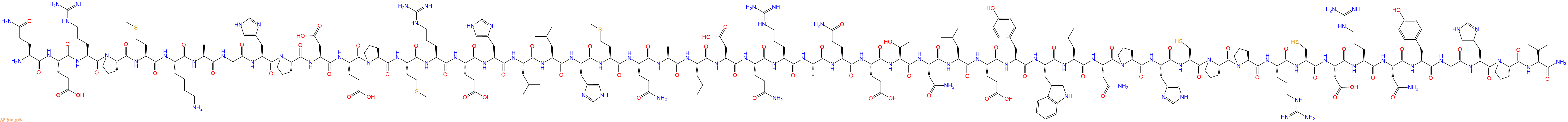 专肽生物产品H2N-Gln-Glu-Arg-Pro-Met-Lys-Ala-Gly-His-Pro-Asp-Glu-Pro-Met-Arg-Glu-His-Leu-Leu-His-Met-Gln-Ala-Leu-Asp-Gln-Arg-Ala-Gln-Glu-Thr-Asn-Leu-Glu-Tyr-Trp-Leu-Asn-Pro-His-Cys-Pro-Pro-Arg-Cys-Asp-Arg-Asn-Tyr-Gly-His-Pro-Val-CONH2