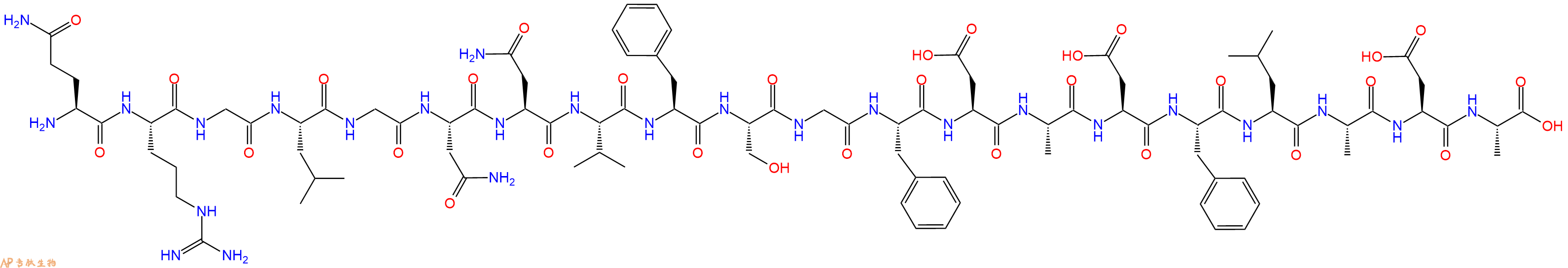 专肽生物产品H2N-Gln-Arg-Gly-Leu-Gly-Asn-Asn-Val-Phe-Ser-Gly-Phe-Asp-Ala-Asp-Phe-Leu-Ala-Asp-Ala-OH