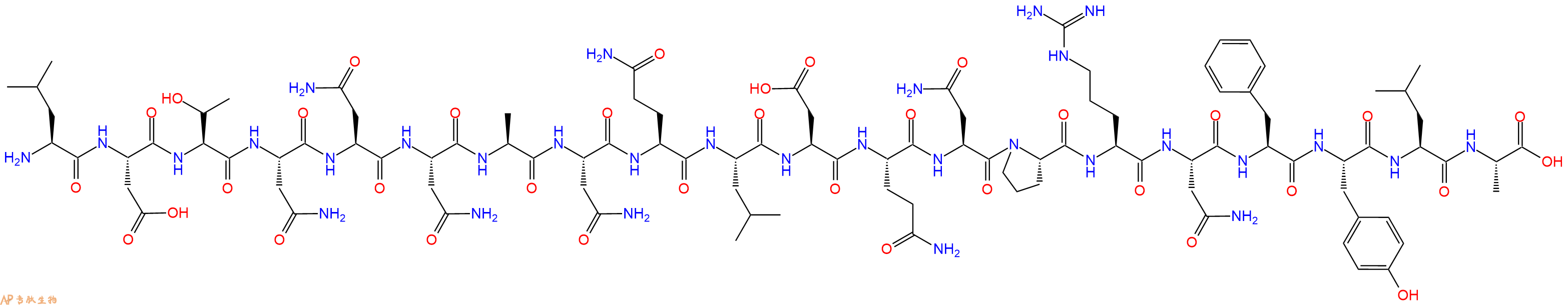 专肽生物产品H2N-Leu-Asp-Thr-Asn-Asn-Asn-Ala-Asn-Gln-Leu-Asp-Gln-Asn-Pro-Arg-Asn-Phe-Tyr-Leu-Ala-OH