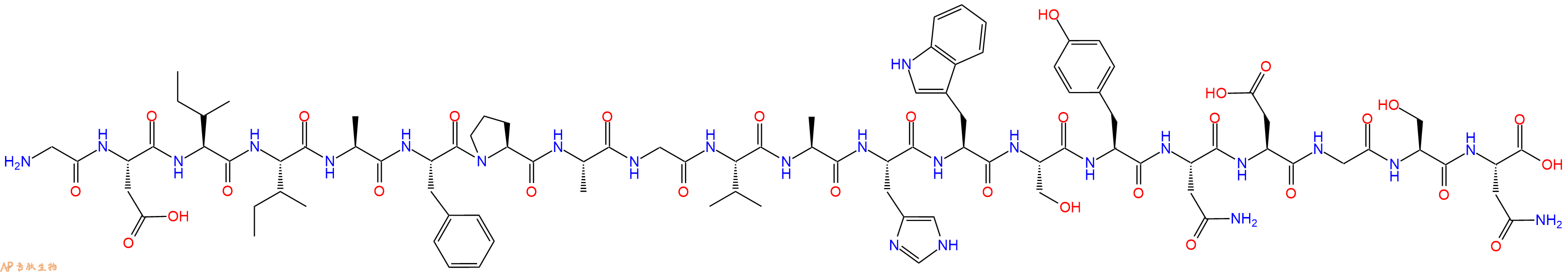 专肽生物产品H2N-Gly-Asp-Ile-Ile-Ala-Phe-Pro-Ala-Gly-Val-Ala-His-Trp-Ser-Tyr-Asn-Asp-Gly-Ser-Asn-OH