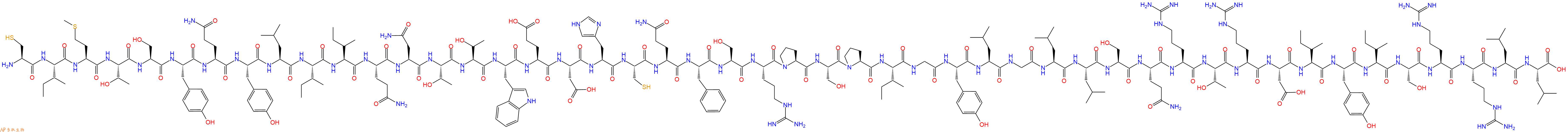 专肽生物产品H2N-Cys-Ile-Met-Thr-Ser-Tyr-Gln-Tyr-Leu-Ile-Ile-Gln-Asn-Thr-Thr-Trp-Glu-Asp-His-Cys-Gln-Phe-Ser-Arg-Pro-Ser-Pro-Ile-Gly-Tyr-Leu-Gly-Leu-Leu-Ser-Gln-Arg-Thr-Arg-Asp-Ile-Tyr-Ile-Ser-Arg-Arg-Leu-Leu-OH