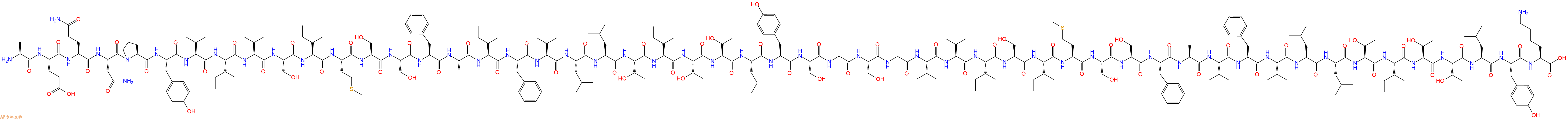 专肽生物产品H2N-Ala-Glu-Gln-Asn-Pro-Tyr-Val-Ile-Ile-Ser-Ile-Met-Ser-Ser-Phe-Ala-Ile-Phe-Val-Leu-Leu-Thr-Ile-Thr-Thr-Leu-Tyr-Ser-Gly-Ser-Gly-Val-Ile-Ile-Ser-Ile-Met-Ser-Ser-Phe-Ala-Ile-Phe-Val-Leu-Leu-Thr-Ile-Thr-Thr-Leu-Tyr-Lys-OH