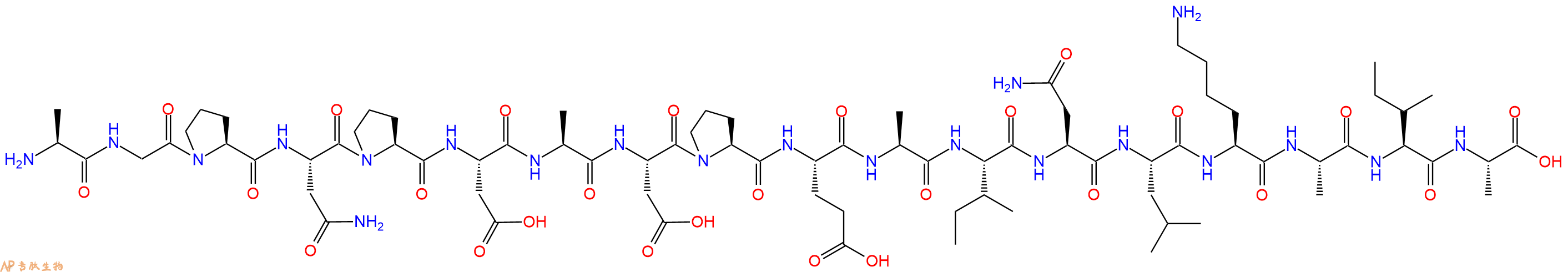 专肽生物产品H2N-Ala-Gly-Pro-Asn-Pro-Asp-Ala-Asp-Pro-Glu-Ala-Ile-Asn-Leu-Lys-Ala-Ile-Ala-OH