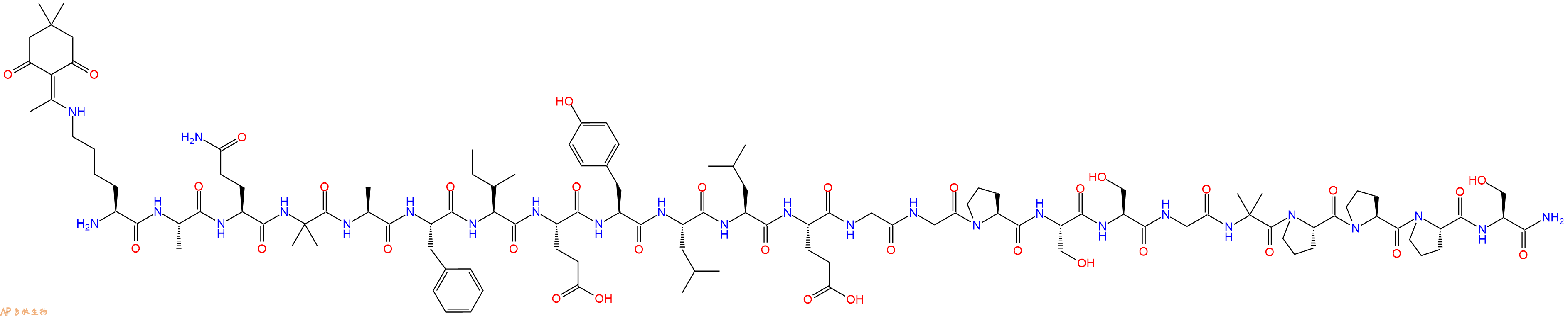 专肽生物产品H2N-Lys(Dde)-Ala-Gln-Aib-Ala-Phe-Ile-Glu-Tyr-Leu-Leu-Glu-Gly-Gly-Pro-Ser-Ser-Gly-Aib-Pro-Pro-Pro-Ser-CONH2