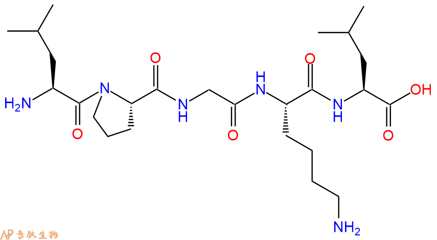 专肽生物产品H2N-Leu-Pro-Gly-Lys-Leu-OH