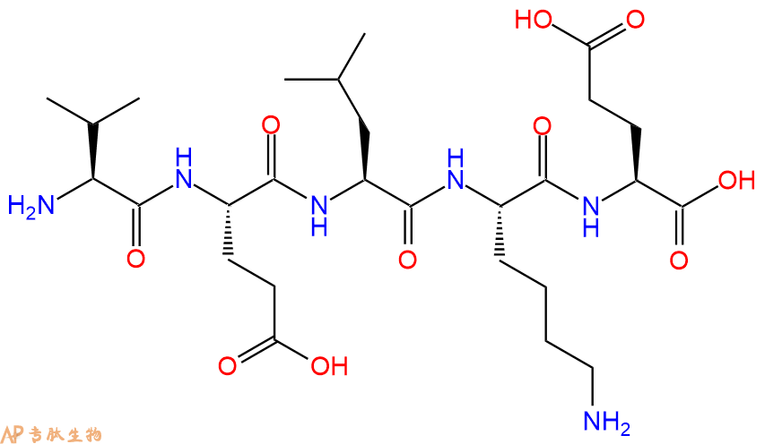 专肽生物产品H2N-Val-Glu-Leu-Lys-Glu-OH