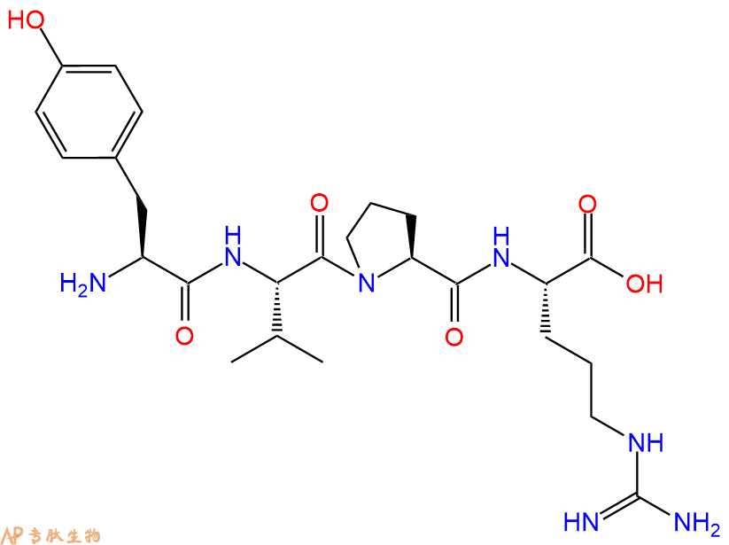 专肽生物产品H2N-Tyr-Val-Pro-Arg-OH
