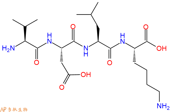 专肽生物产品H2N-Val-Asp-Leu-Lys-OH