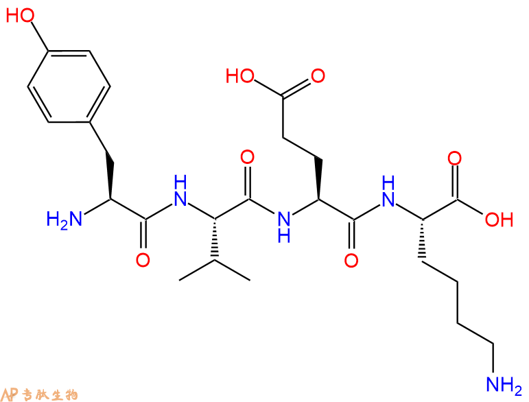 专肽生物产品H2N-Tyr-Val-Glu-Lys-OH