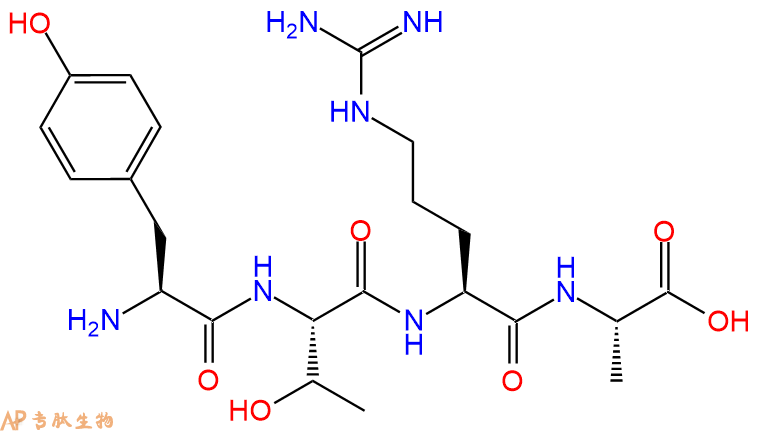 专肽生物产品H2N-Tyr-Thr-Arg-Ala-OH