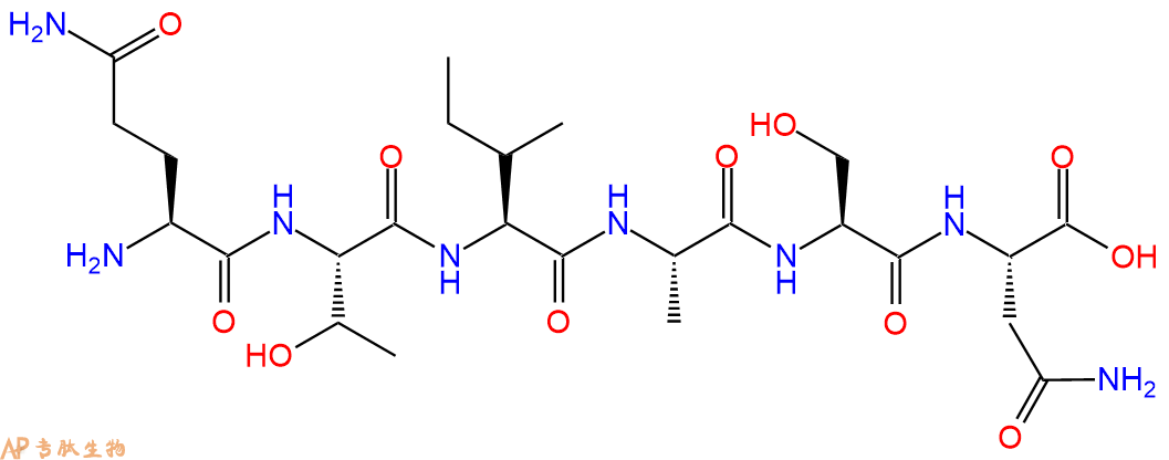 专肽生物产品H2N-Gln-Thr-Ile-Ala-Ser-Asn-OH
