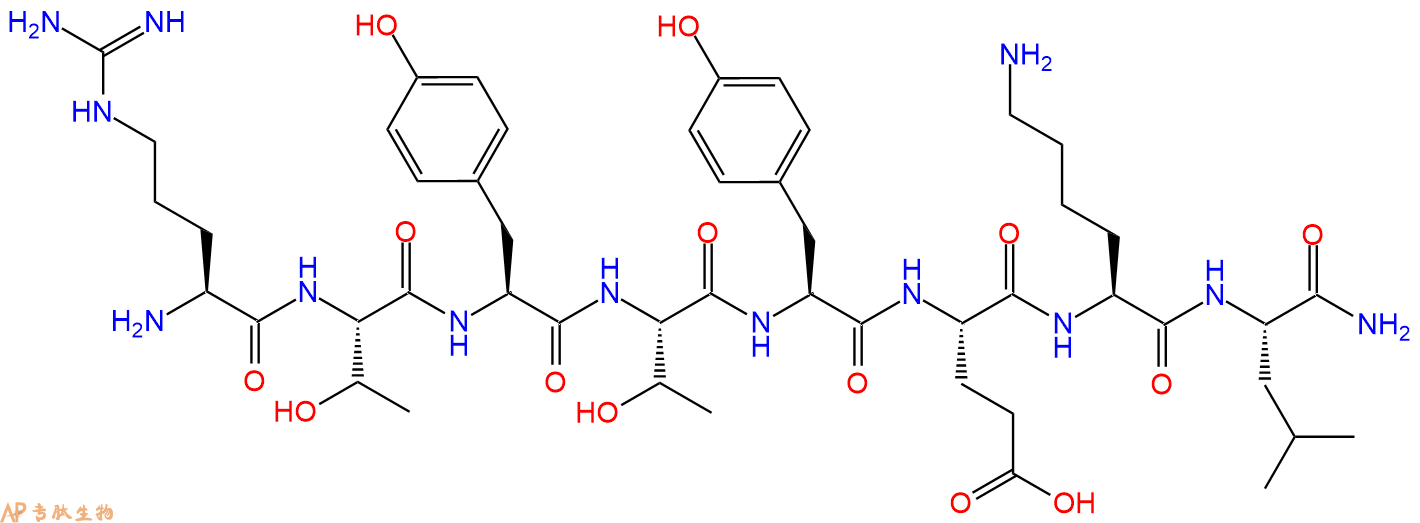 专肽生物产品H2N-Arg-Thr-Tyr-Thr-Tyr-Glu-Lys-Leu-CONH2