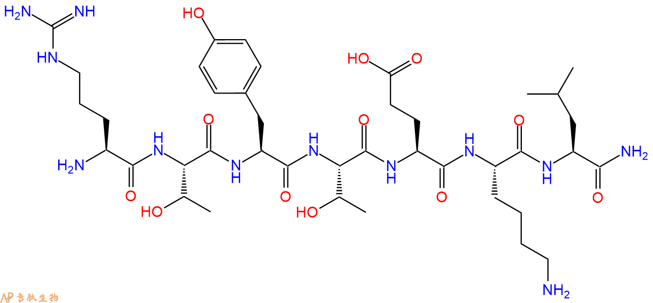 专肽生物产品H2N-Arg-Thr-Tyr-Thr-Glu-Lys-Leu-CONH2
