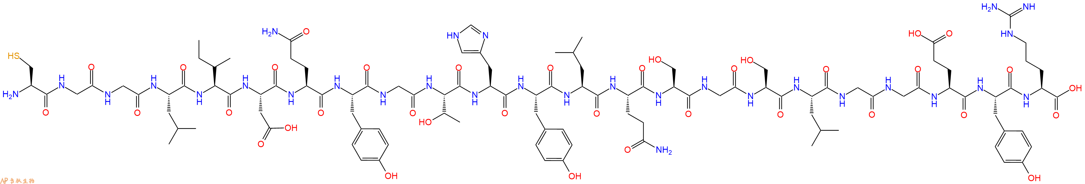 专肽生物产品H2N-Cys-Gly-Gly-Leu-Ile-Asp-Gln-Tyr-Gly-Thr-His-Tyr-Leu-Gln-Ser-Gly-Ser-Leu-Gly-Gly-Glu-Tyr-Arg-OH