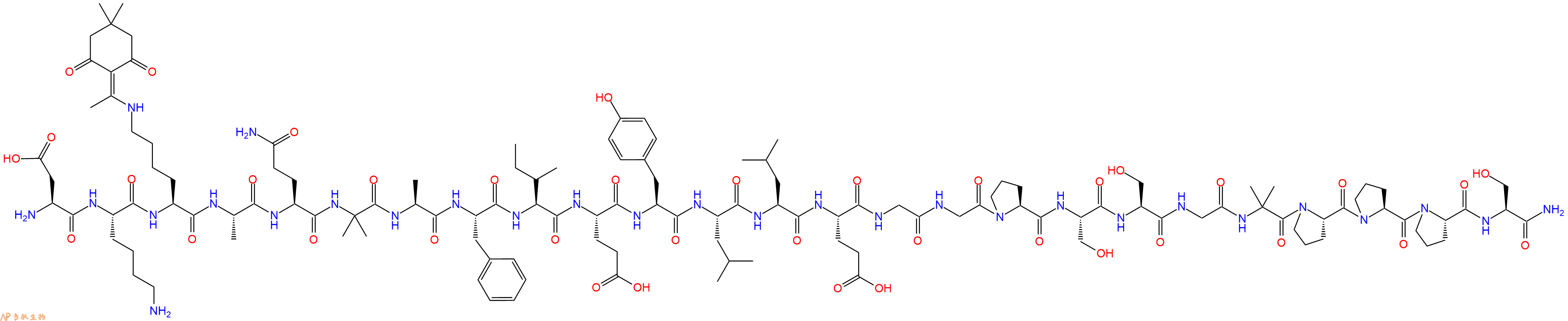 专肽生物产品H2N-Asp-Lys-Lys(Dde)-Ala-Gln-Aib-Ala-Phe-Ile-Glu-Tyr-Leu-Leu-Glu-Gly-Gly-Pro-Ser-Ser-Gly-Aib-Pro-Pro-Pro-Ser-CONH2