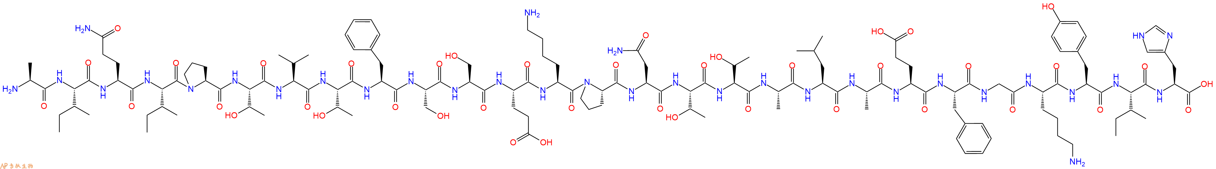 专肽生物产品H2N-Ala-Ile-Gln-Ile-Pro-Thr-Val-Thr-Phe-Ser-Ser-Glu-Lys-Pro-Asn-Thr-Thr-Ala-Leu-Ala-Glu-Phe-Gly-Lys-Tyr-Ile-His-OH