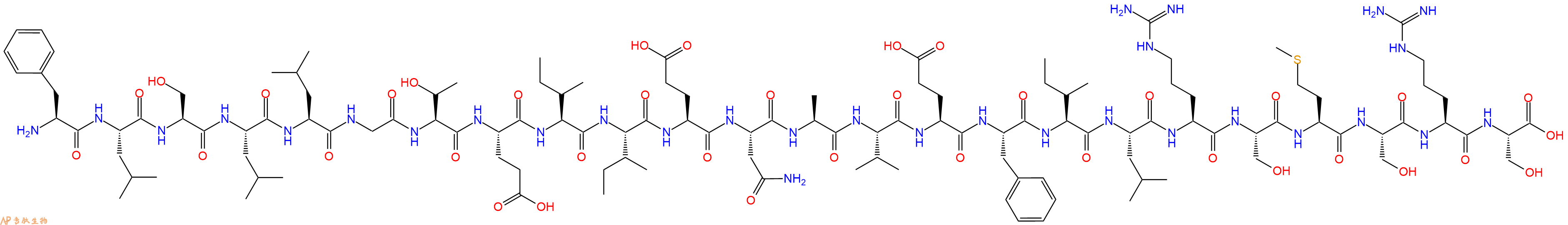 专肽生物产品H2N-Phe-Leu-Ser-Leu-Leu-Gly-Thr-Glu-Ile-Ile-Glu-Asn-Ala-Val-Glu-Phe-Ile-Leu-Arg-Ser-Met-Ser-Arg-Ser-OH