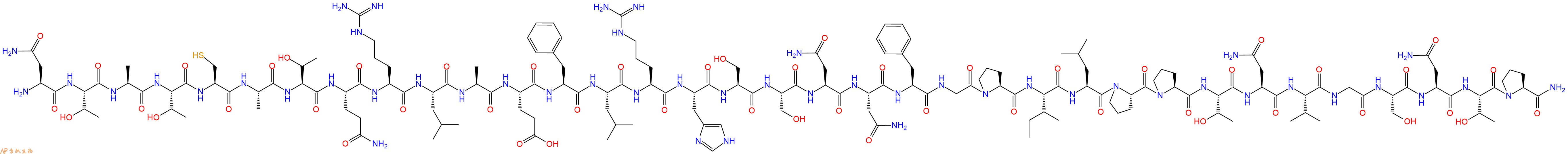 专肽生物产品H2N-Asn-Thr-Ala-Thr-Cys-Ala-Thr-Gln-Arg-Leu-Ala-Glu-Phe-Leu-Arg-His-Ser-Ser-Asn-Asn-Phe-Gly-Pro-Ile-Leu-Pro-Pro-Thr-Asn-Val-Gly-Ser-Asn-Thr-Pro-CONH2