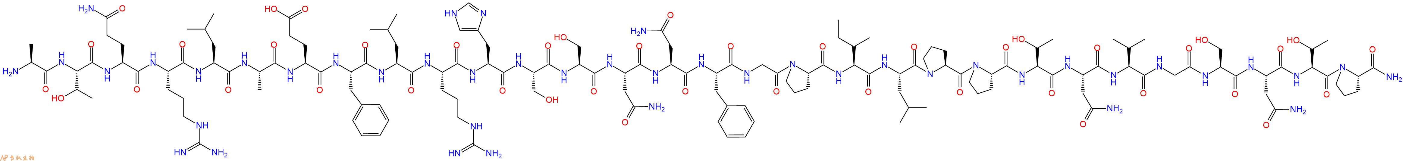 专肽生物产品H2N-Ala-Thr-Gln-Arg-Leu-Ala-Glu-Phe-Leu-Arg-His-Ser-Ser-Asn-Asn-Phe-Gly-Pro-Ile-Leu-Pro-Pro-Thr-Asn-Val-Gly-Ser-Asn-Thr-Pro-CONH2