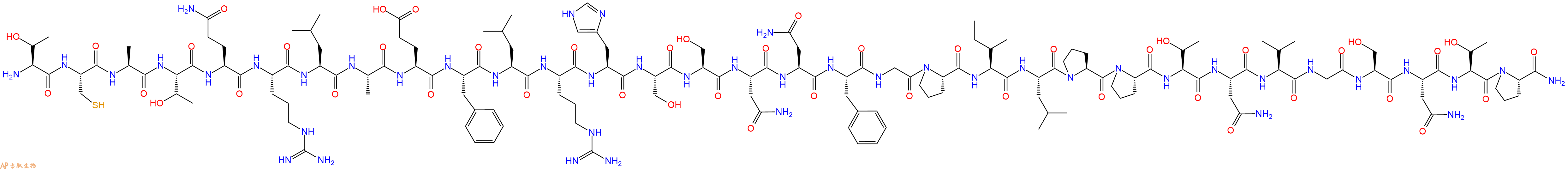 专肽生物产品H2N-Thr-Cys-Ala-Thr-Gln-Arg-Leu-Ala-Glu-Phe-Leu-Arg-His-Ser-Ser-Asn-Asn-Phe-Gly-Pro-Ile-Leu-Pro-Pro-Thr-Asn-Val-Gly-Ser-Asn-Thr-Pro-CONH2