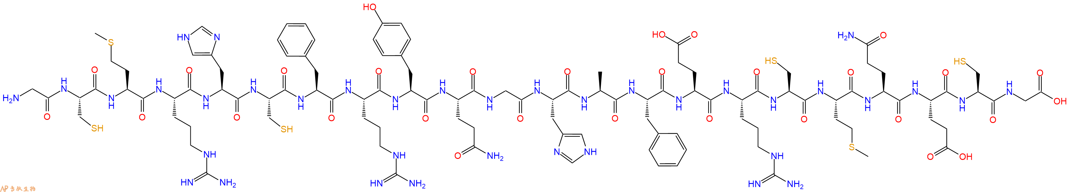 专肽生物产品H2N-Gly-Cys-Met-Arg-His-Cys-Phe-Arg-Tyr-Gln-Gly-His-Ala-Phe-Glu-Arg-Cys-Met-Gln-Glu-Cys-Gly-OH