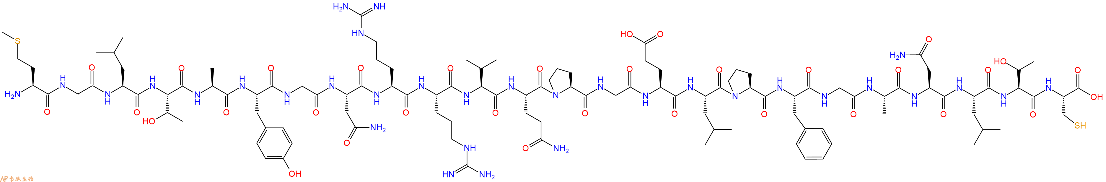 专肽生物产品H2N-Met-Gly-Leu-Thr-Ala-Tyr-Gly-Asn-Arg-Arg-Val-Gln-Pro-Gly-Glu-Leu-Pro-Phe-Gly-Ala-Asn-Leu-Thr-Cys-OH