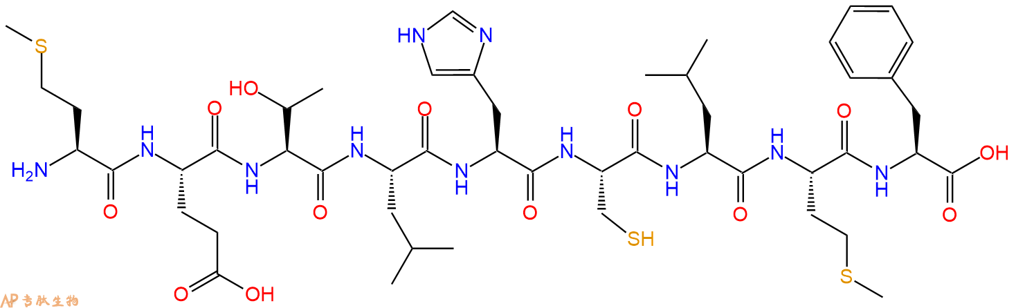 专肽生物产品H2N-Met-Glu-Thr-Leu-His-Cys-Leu-Met-Phe-OH