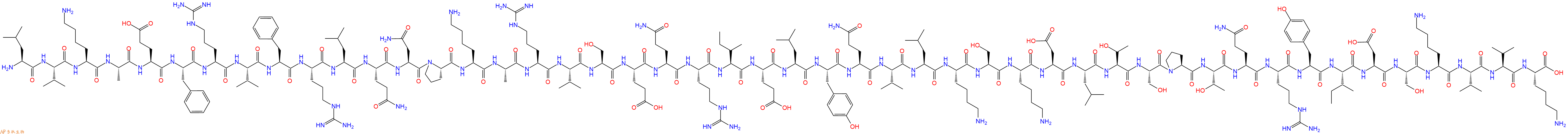 专肽生物产品H2N-Leu-Val-Lys-Ala-Glu-Phe-Arg-Val-Phe-Arg-Leu-Gln-Asn-Pro-Lys-Ala-Arg-Val-Ser-Glu-Gln-Arg-Ile-Glu-Leu-Tyr-Gln-Val-Leu-Lys-Ser-Lys-Asp-Leu-Thr-Ser-Pro-Thr-Gln-Arg-Tyr-Ile-Asp-Ser-Lys-Val-Val-Lys-OH