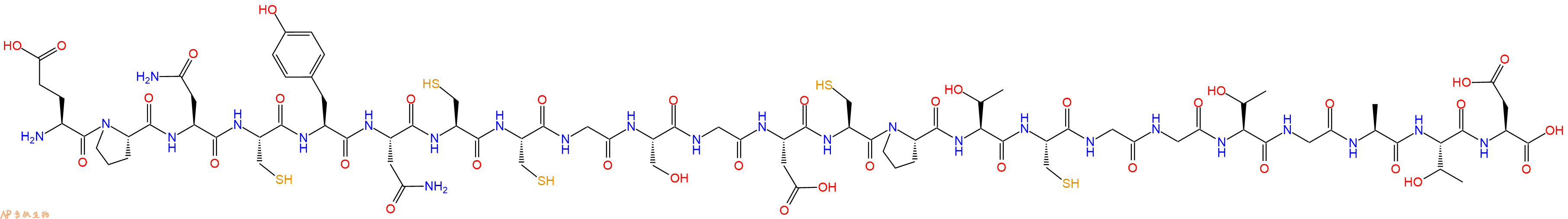 专肽生物产品H2N-Glu-Pro-Asn-Cys-Tyr-Asn-Cys-Cys-Gly-Ser-Gly-Asp-Cys-Pro-Thr-Cys-Gly-Gly-Thr-Gly-Ala-Thr-Asp-OH