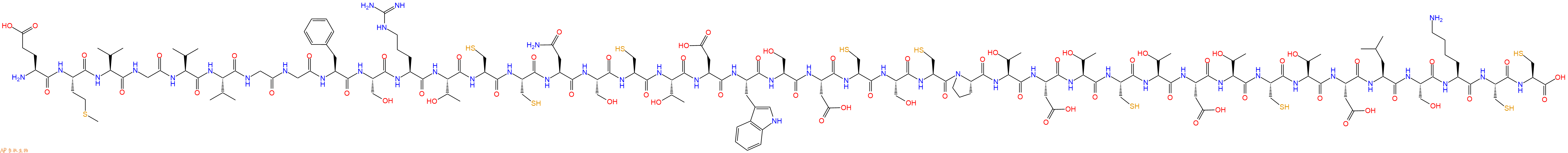 专肽生物产品H2N-Glu-Met-Val-Gly-Val-Val-Gly-Gly-Phe-Ser-Arg-Thr-Cys-Cys-Asn-Ser-Cys-Thr-Asp-Trp-Ser-Asp-Cys-Ser-Cys-Pro-Thr-Asp-Thr-Cys-Thr-Asp-Thr-Cys-Thr-Asp-Leu-Ser-Lys-Cys-Cys-OH