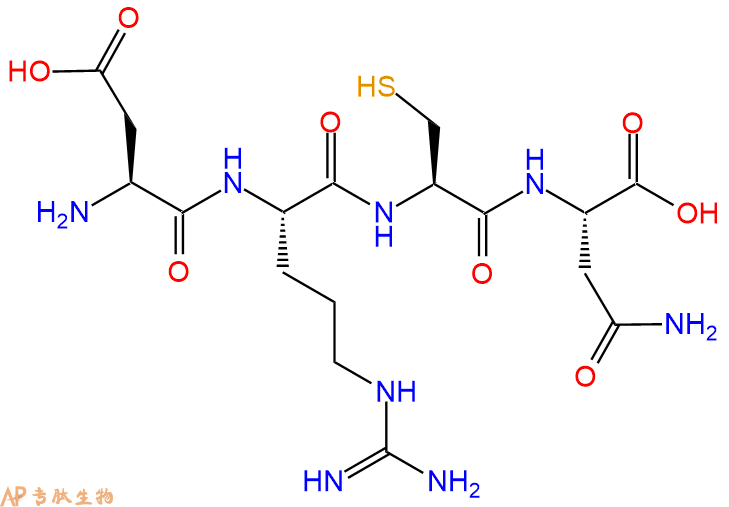专肽生物产品H2N-Asp-Arg-Cys-Asn-OH