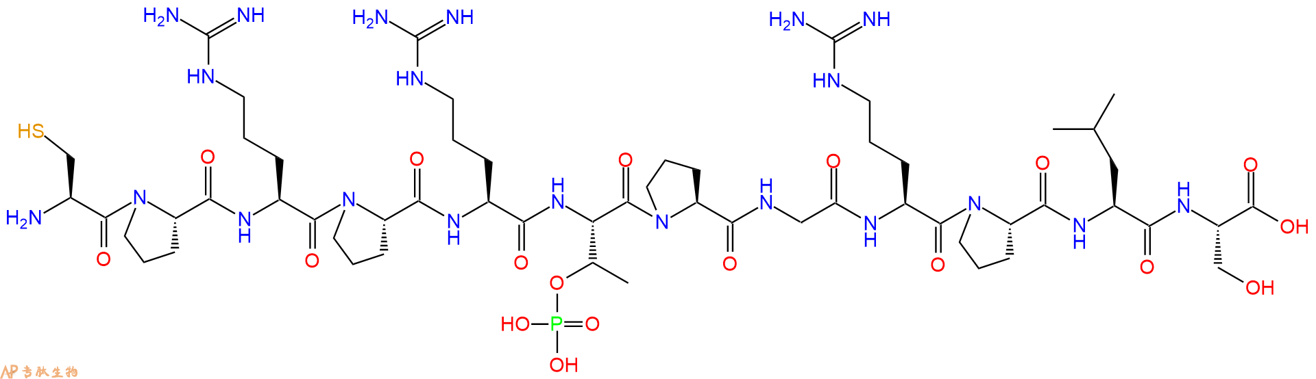 专肽生物产品H2N-Cys-Pro-Arg-Pro-Arg-pThr-Pro-Gly-Arg-Pro-Leu-Ser-OH