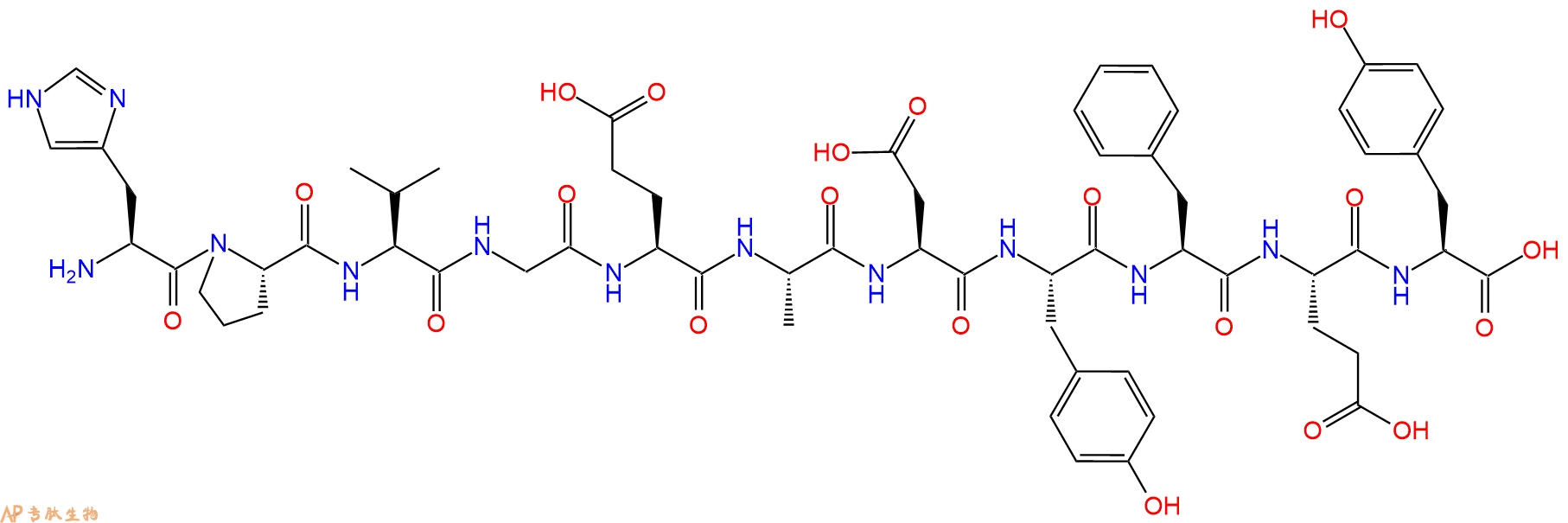 专肽生物产品H2N-His-Pro-Val-Gly-Glu-Ala-Asp-Tyr-Phe-Glu-Tyr-OH