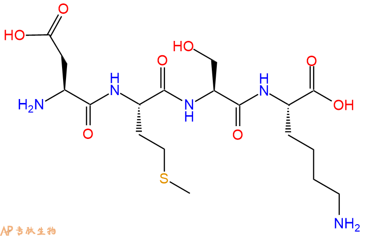 专肽生物产品H2N-Asp-Met-Ser-Lys-OH