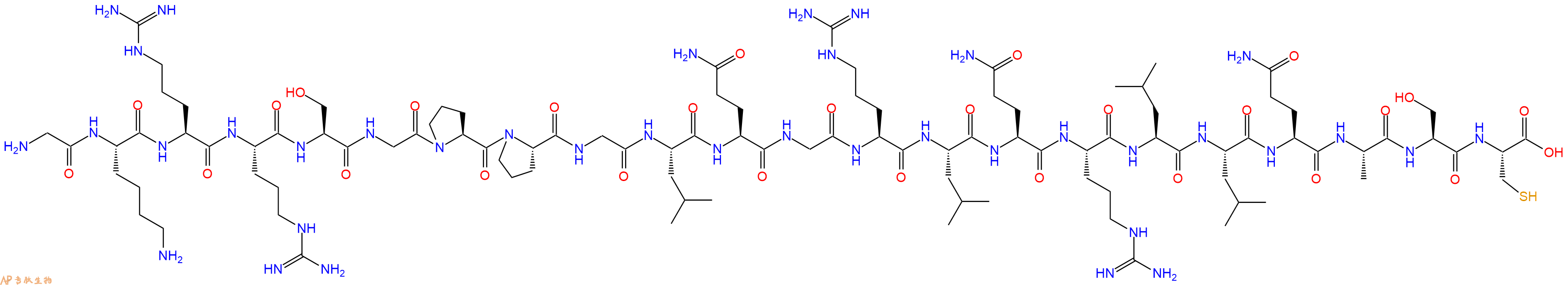 专肽生物产品H2N-Gly-Lys-Arg-Arg-Ser-Gly-Pro-Pro-Gly-Leu-Gln-Gly-Arg-Leu-Gln-Arg-Leu-Leu-Gln-Ala-Ser-Cys-OH