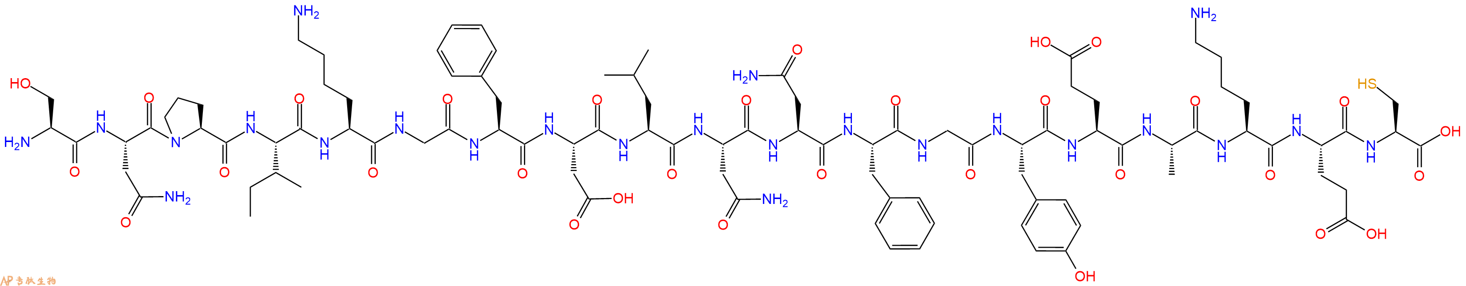 专肽生物产品H2N-Ser-Asn-Pro-Ile-Lys-Gly-Phe-Asp-Leu-Asn-Asn-Phe-Gly-Tyr-Glu-Ala-Lys-Glu-Cys-OH