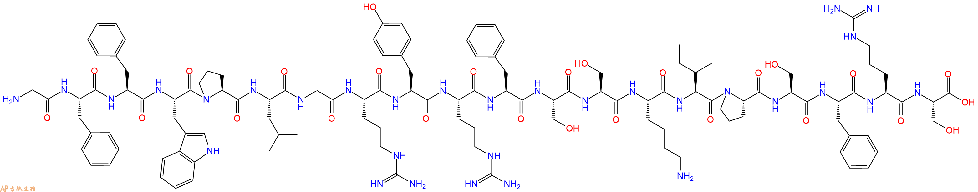 专肽生物产品H2N-Gly-Phe-Phe-Trp-Pro-Leu-Gly-Arg-Tyr-Arg-Phe-Ser-Ser-Lys-Ile-Pro-Ser-Phe-Arg-Ser-OH